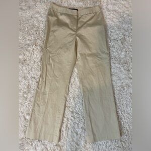Lafayette 148 New York cotton beige straight leg mid rise pants carrier office 6